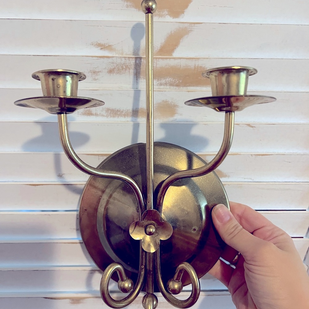 Vintage brass candle holder rare find